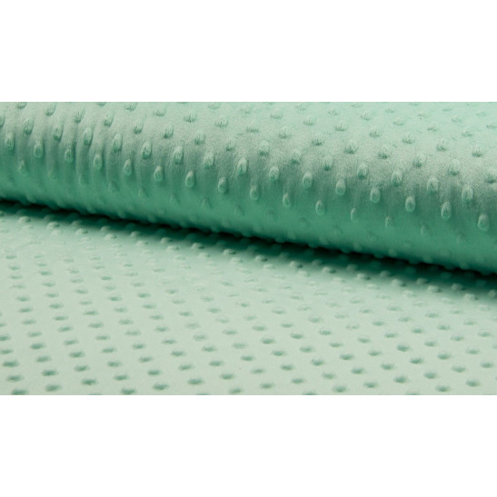 Tissu minky à pois coloris menthe