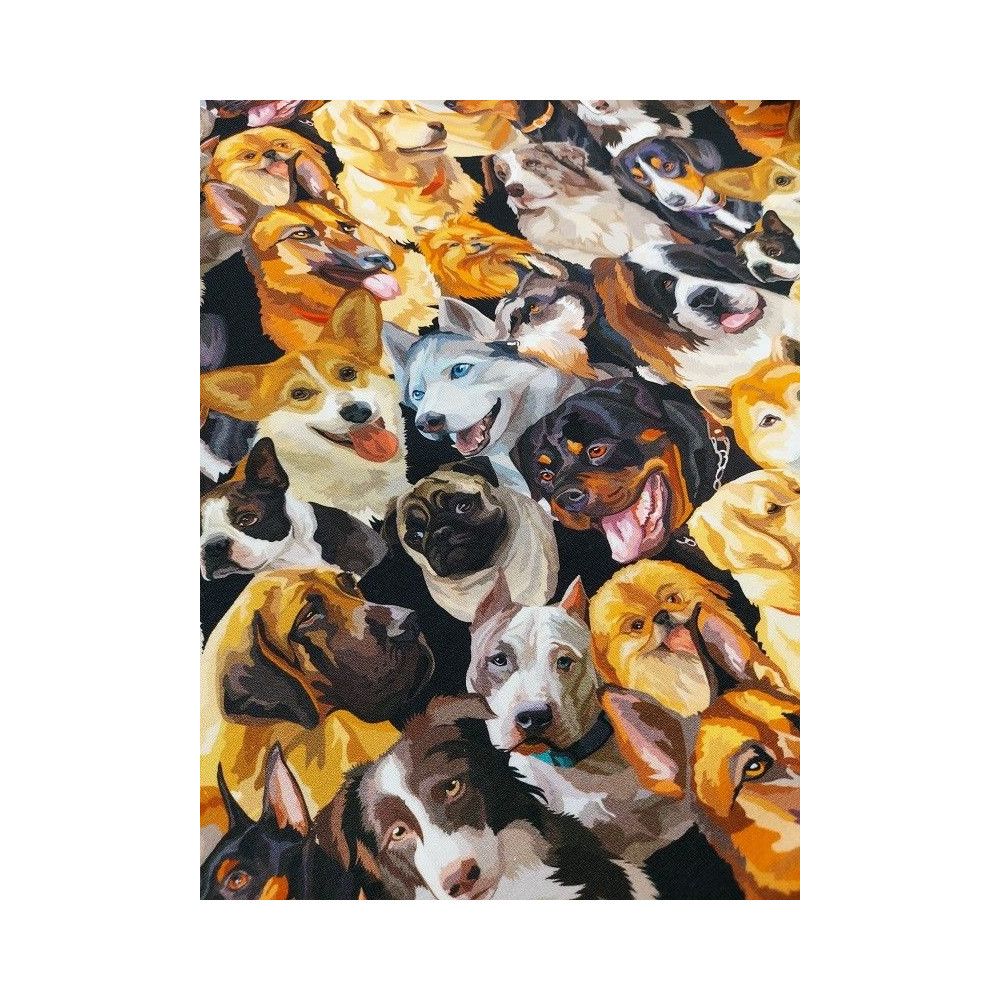 Jersey digital  printed material with dogs