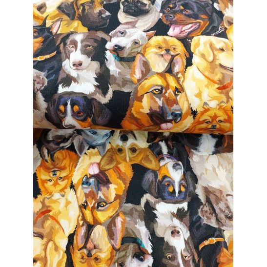Jersey digital  printed material with dogs
