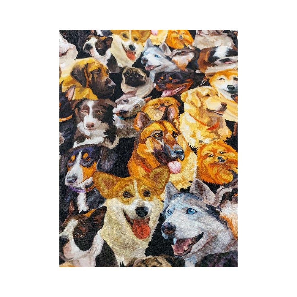 Jersey digital  printed material with dogs