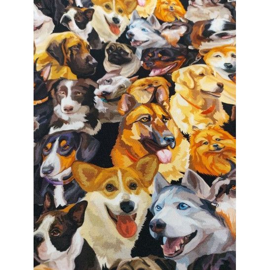 Jersey digital  printed material with dogs