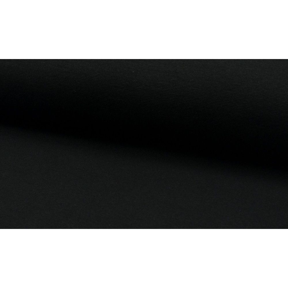 Tissu bord-côte tubulaire uni noir