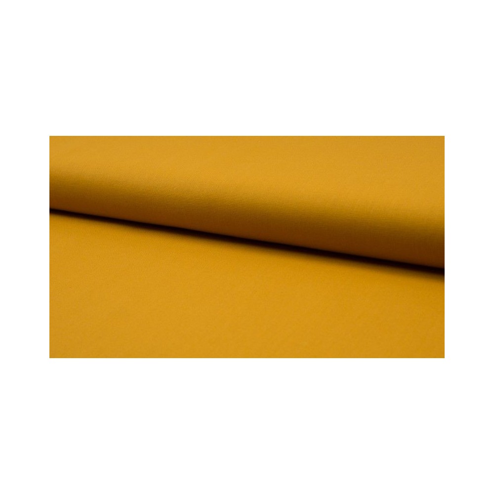 Tissu coton uni coloris moutarde
